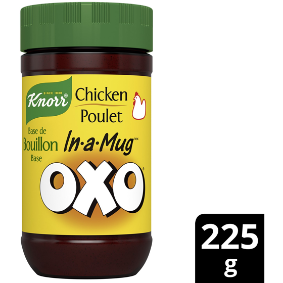 Oxo Bouillon In-a-Mug Chicken adds great flavour to your cooking  225 g, $1.91/100g
