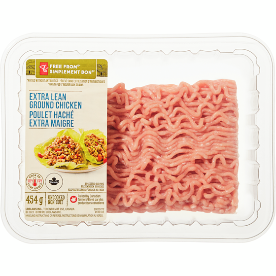 President's Choice Free From Extra Lean Ground Chicken 454 g, $1.76/100g