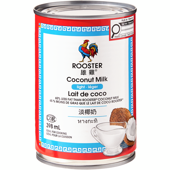 Rooster Lait de coco léger 398 ml, 0,32 $/100ml
