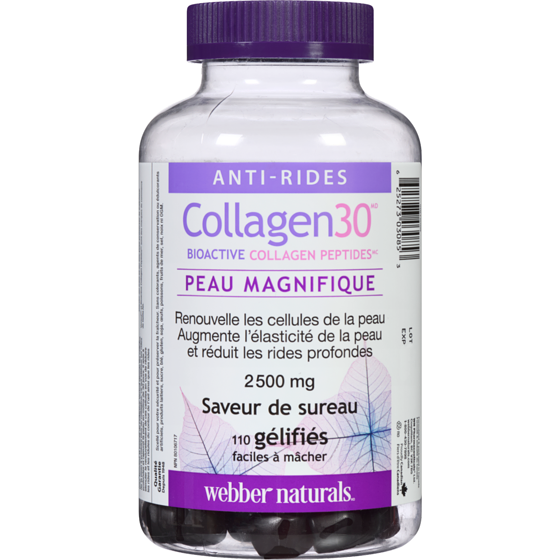 Webber Naturals Collagen30 Bioactive Collagen Peptides 2 500 Mg Saveur De Sureau 110 ea, 0,19 $/1ch
