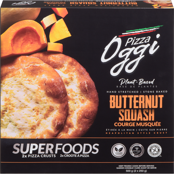Oggi Pizza Crusts Butternut Squash Neapolitan Style Crust 250 g, $4.00/100g