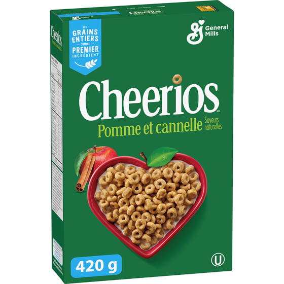 General Mills Cheerios Pommes et Cannelle, Céréales à Base de Grains Entiers 420 g, 1,19 $/100g