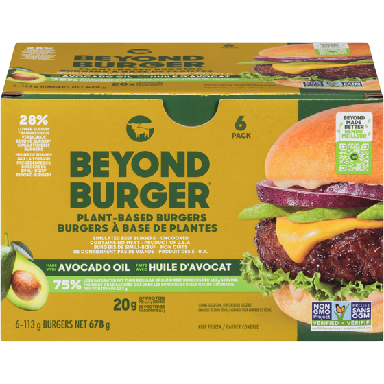 Beyond Meat Burger à base de plantes 6 mcx, fait avec de l’huile d’avocat 678 g, 3,54 $/100g