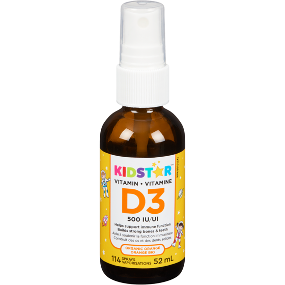 Kidstar 500 Iu Organic Orange Vitamin D3 52 ml, $49.98/100ml