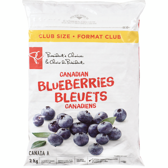 President's Choice Blueberries Cultivated 2 kg, $1.15/100g