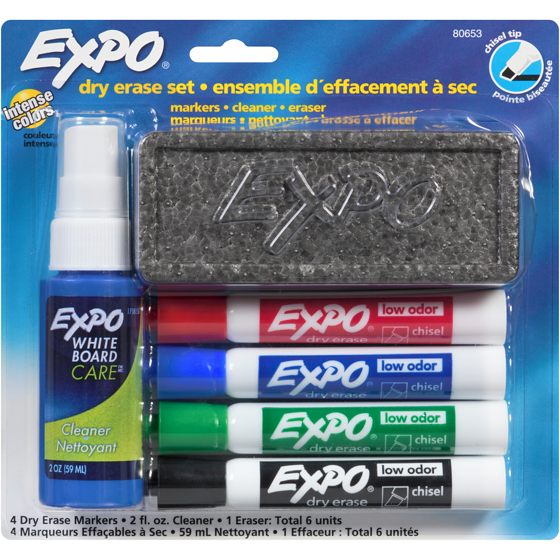 Expo Starter Set Kit, Chisel Tip, Assorted Colours, 6 Pack 6x1.0 ea, $2.17/1ea