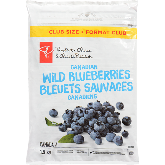 le Choix du Président Bleuets sauvages 1.5 kg, 1,40 $/100g