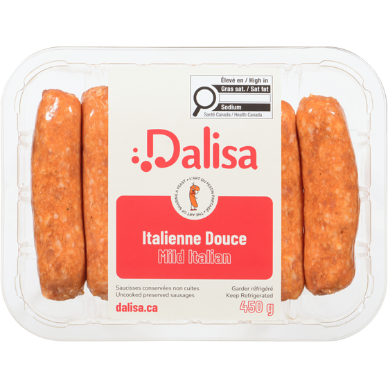 Dalisa Sausages Mild Italian Uncooked Preserved 450 g, $1.89/100g