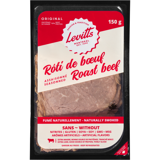 Levitts Roast Beef Seasonned Original 150 g, $4.33/100g