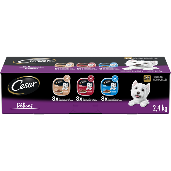 Cesar Nourriture humide pour chiens adultes pain classique format variété de délices 2.4 kg, 1,67 $/100g