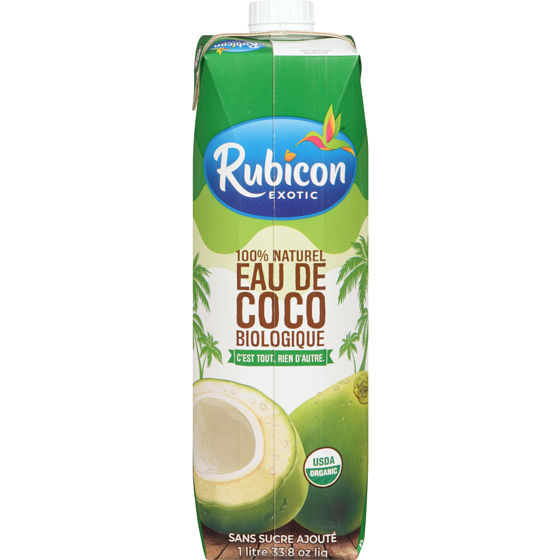 Rubicon Eau de coco biologique 1 l, 0,45 $/100ml