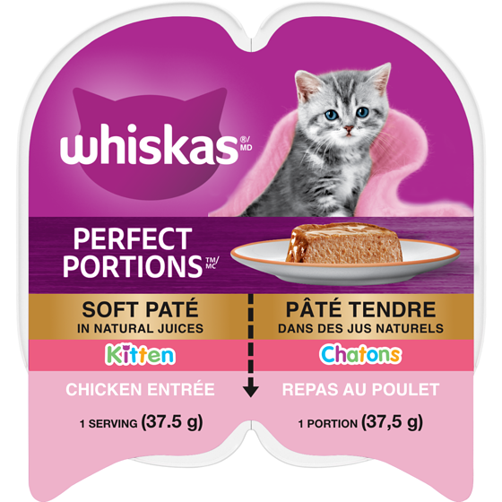 Whiskas Cat Food, Premium Food For Kittens Chicken Entrée 75 g, $2.25/100g