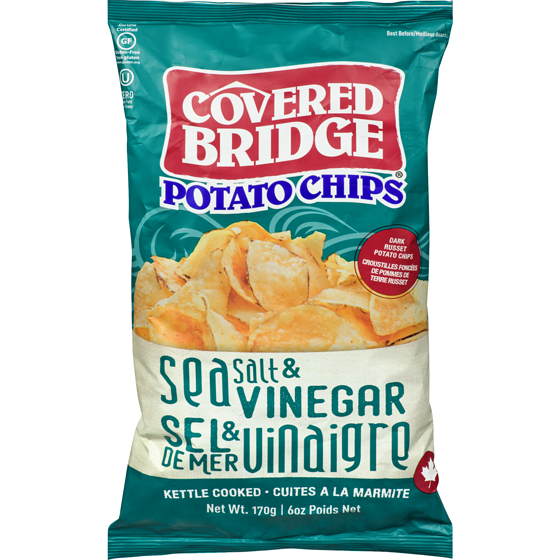 Covered Bridge Potato Chips, Sea Salt & Vinegar 170 g, $2.35/100g