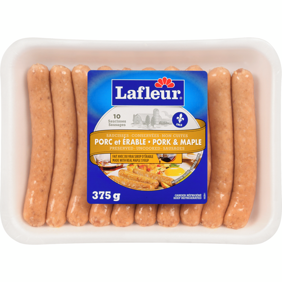 Lafleur Sausages Pork & Maple 375 g, $1.81/100g