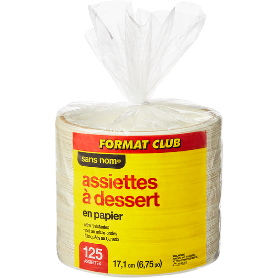 Sans Nom Assiettes à Dessert En Papier Format Club 125 ea, 0,11 $/1ch