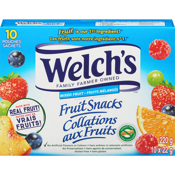 Welch's Fruit Snacks Mixed Fruit 10 x 22g 22 g, $27.23/100g