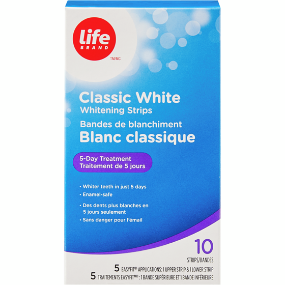 Life Brand Classic White Whitening Strips 10 ea, $1.50/1ea