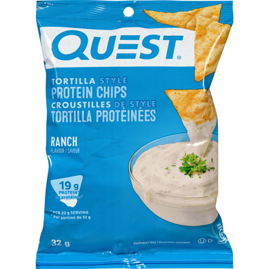 Quest Croustilles de style tortilla protéinées ranch saveur 32 g, 17,16 $/100g
