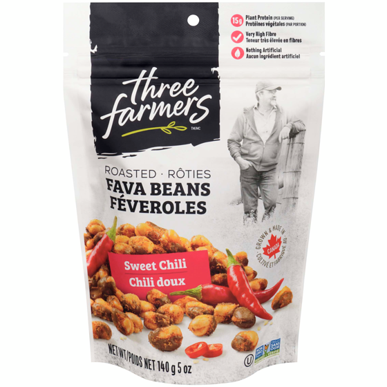 Three Farmers Crunchy Fava Bean Snack Sweet Chili 140 g, $3.21/100g