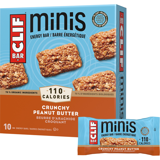 CLIF Mini Crunchy Peanut Butter Energy Bar, 70% Organic Ingredients, granola bar 281 g, $6.05/100g