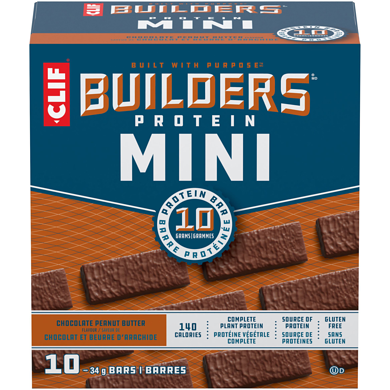 Clif BUILDERS mini barres protéinées, saveur de chocolat et beurre d'arachide 340 g, 5,29 $/100g