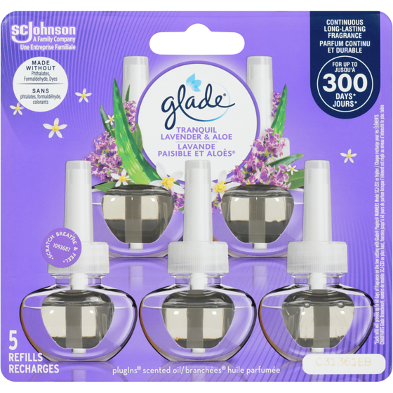Glade PlugIns Scented Oil Air Freshener 5 Refills, Tranquil Lavender and Aloe 5 ea, $4.20/1ea