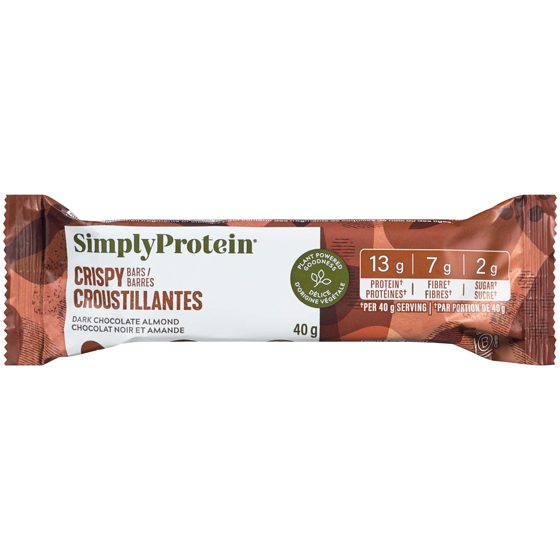 Simply Protein Dark Choco Almond 40 g, $8.23/100g