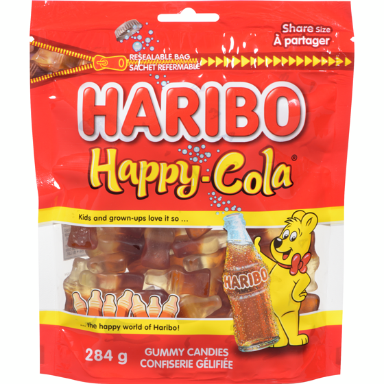 Haribo Happy-cola confiserie gélifiée à partager 284 g, 2,11 $/100g