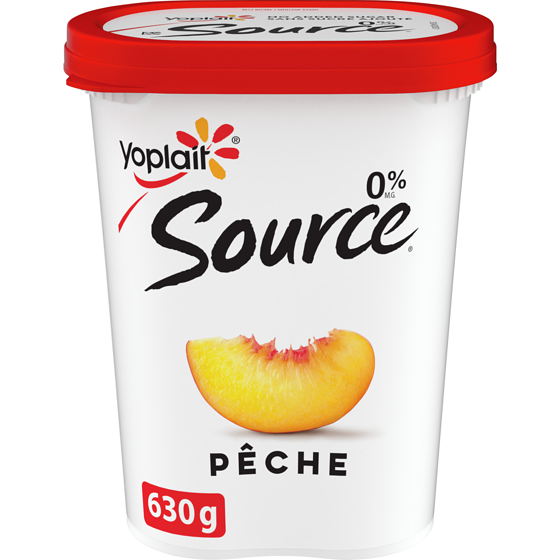 Yoplait Yogourt traditionnel onctueux Source 0 %, pêche, sans sucre ajouté 630 g, 0,55 $/100g