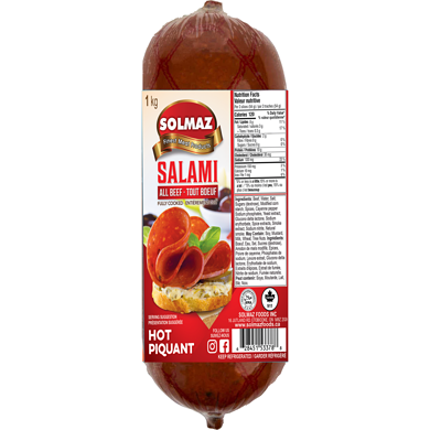 Solmaz Beef Salami, Hot $29.90/1kg $13.57/1lb
