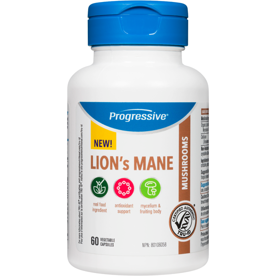 Progressive Lion's Mane Mushrooms 60 Vegetable Capsules 60 ea, $0.50/1ea