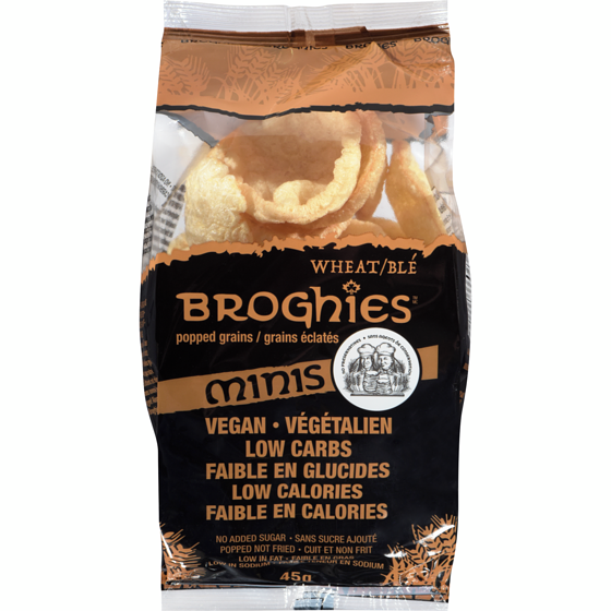 Poppers Broghies Popped Grains Wheat Minis 45 g, $8.89/100g