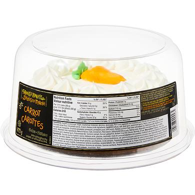 Délices du Marché Gâteau aux carottes 875 g, 1,31 $/100g