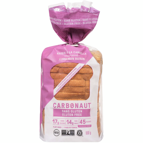 Carbonaut Bread Cinnamon Raisin Gluten Free 550 g, $1.45/100g