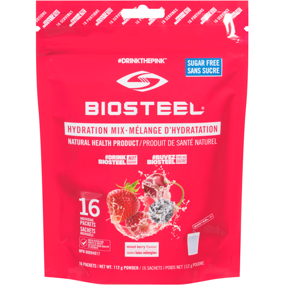 Biosteel Natural Health Product Hydration Mix Powder Mixed Berry Sugar Free 16S 112 g, $23.21/100g