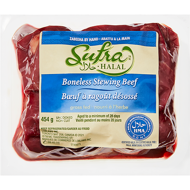Sufra Bœuf à ragoût désossé halal 454 g, 3,30 $/100g
