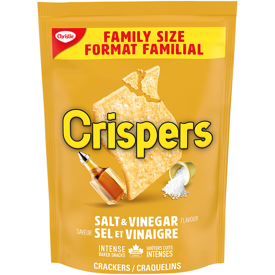 Christie CRISPERS saveur Sel et vinaigre format familial 240 g, 2,29 $/100g