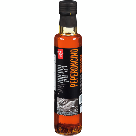 PC Collection noire Huile D'Olive Extra Vierge Infusée Aux Piments Chilis Rouges 250 ml, 3,60 $/100ml