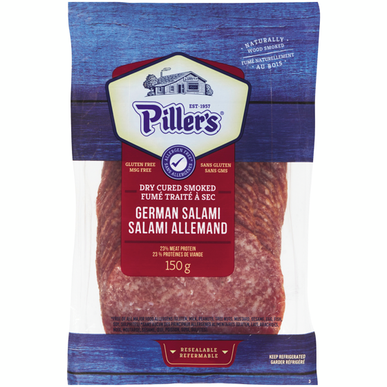 Pillers Dry Cured Smoked German Salami 150 g, $4.00/100g
