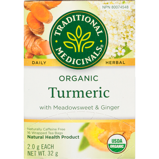 Traditional Medicinals Turmeric With Meadowsweet & Ginger Organic Wrapped Tea Bags 16 ea, $0.44/1ea