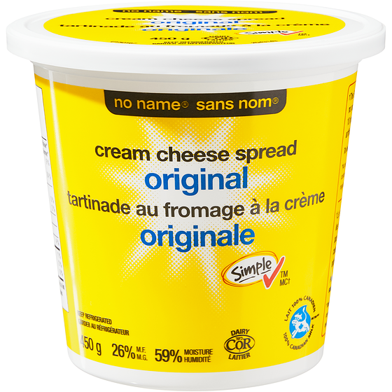 Sans Nom Tartinade au fromage à la crème originale 450 g, 1,44 $/100g