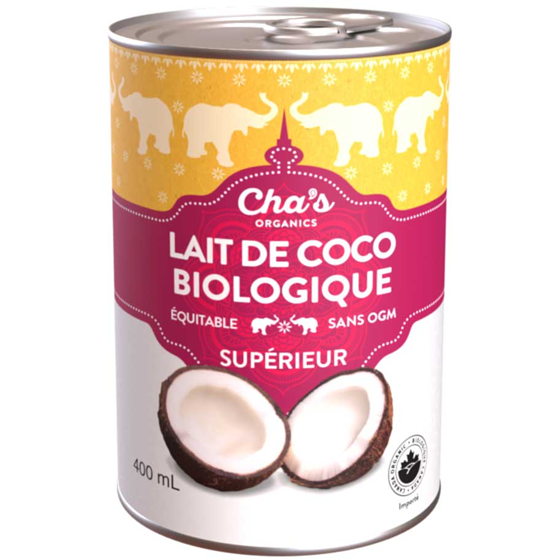 Cha’s Organics Lait de coco biologique 400 ml, 1,37 $/100ml