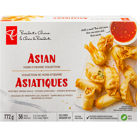 President's Choice Asian Hors d'Oeuvre Collection 772 g, $1.94/100g