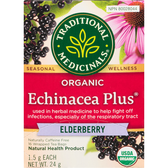 Traditional Medicinals Echinacea Plus Elderberry Organic Wrapped Tea Bags 16 ea, $0.34/1ea
