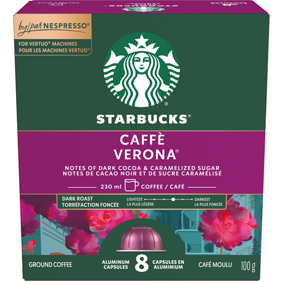 Starbucks Capsules Caffè Verona Pour Nespresso Vertuo 100 g, 12,99 $/100g