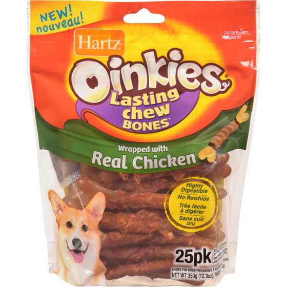 Hartz Chews For Dogs Lasting Chew Bones Wrapped With Real Chicken 25 ea, $0.68/1ea