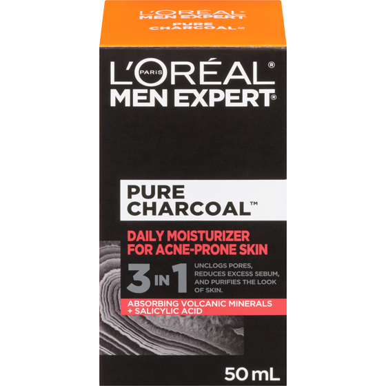L'Oreal Paris Men Expert Daily Moisturizer For Acne-Prone Skin Pure Charcoal 50 ml, $29.98/100ml