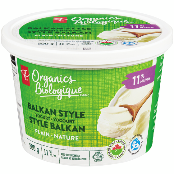 PC Biologique Yogourt style balkan nature 11 % m.g. 500 g, 1,30 $/100g