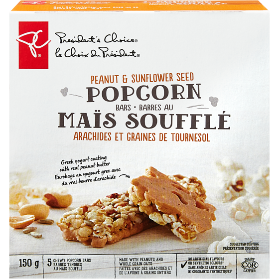PC Peanut and Sunflower Seed Popcorn Bars PC.ca