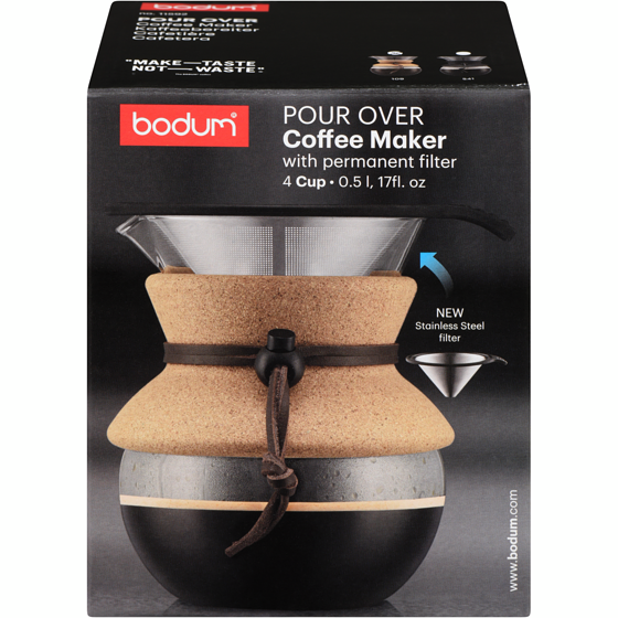Bodum Pour Over Coffee Maker With Permanent Filter 1 ea, $25.00/1ea